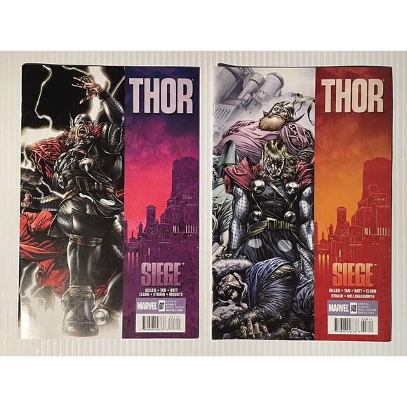 Marvel Other - Siege: Thor No.607 & 608 (2010) Marvel Comic Book Set • Gillen, Tan